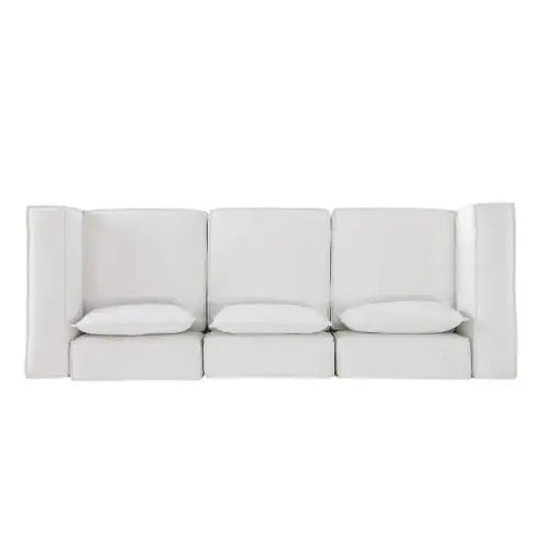 Modular Sofa BEIGE Chenille Fabric, Simple And Grand, The Seat And Back Is Very Soft. This Is Also A KNOCK DOWN Sofa