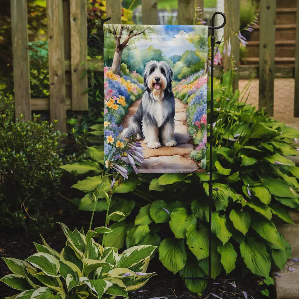 Bearded Collie Spring Garden Garden Flag