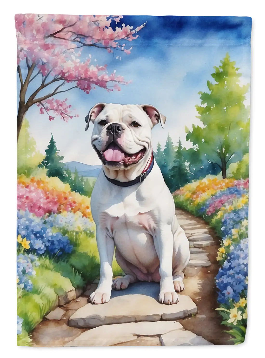 American Bulldog Spring Garden Garden Flag