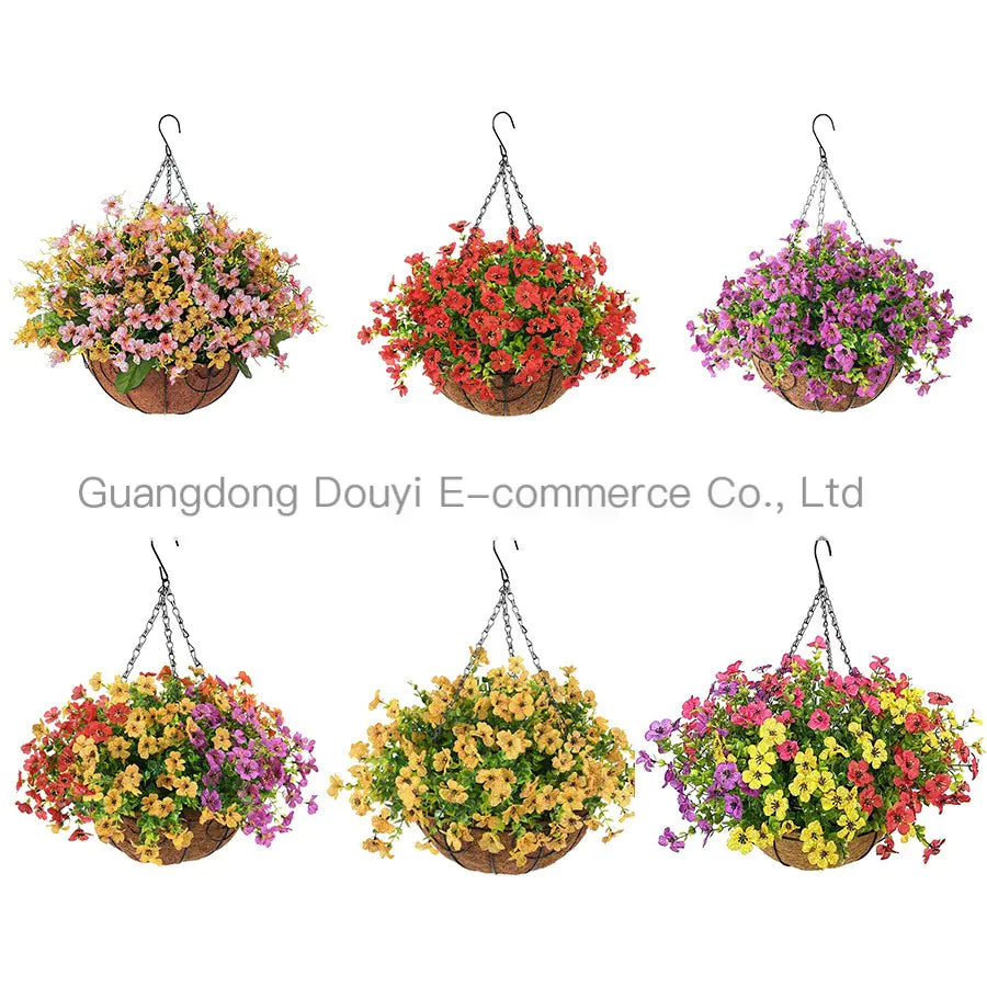Violet Decor Hanging Basket for Spring Gardening