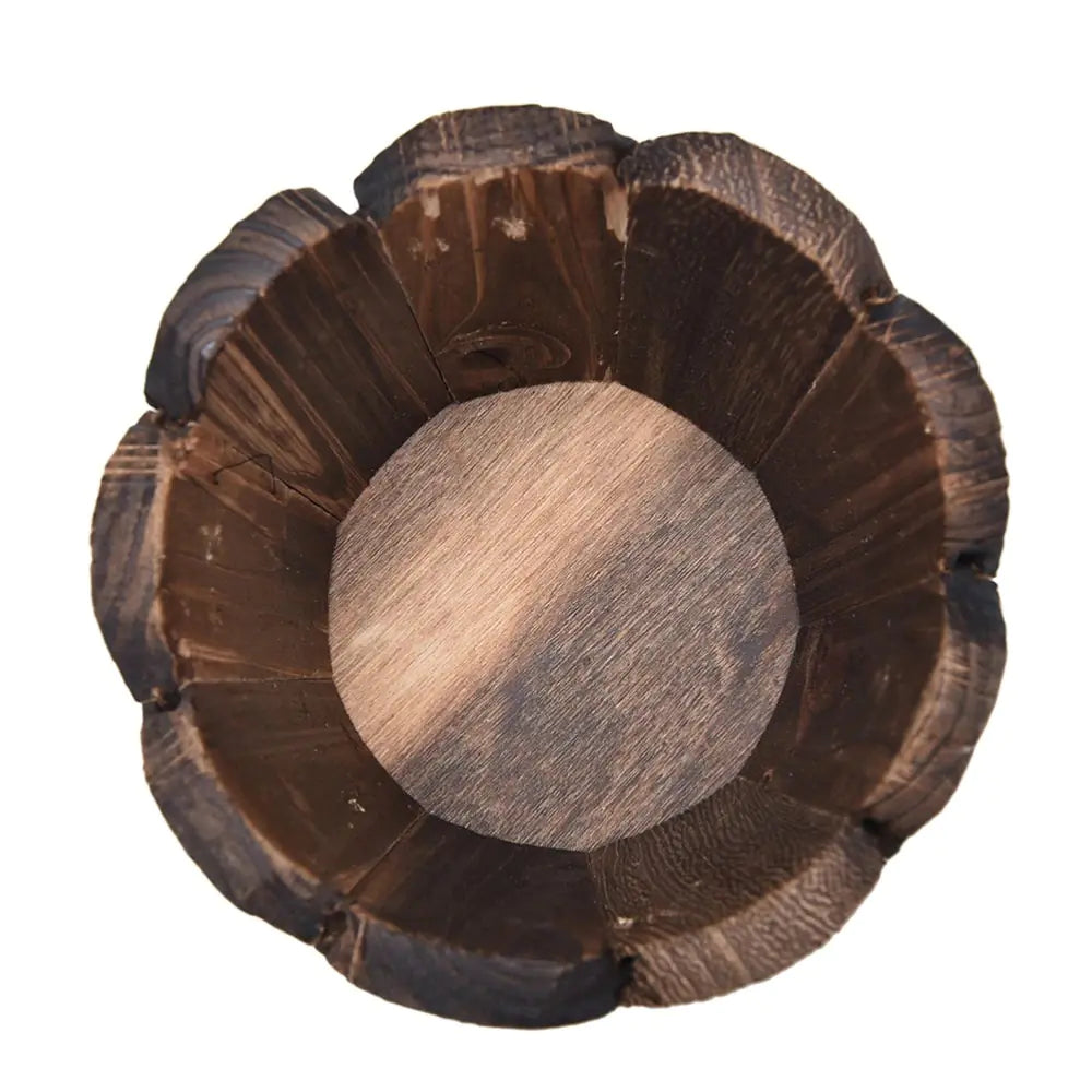 Carbonized Wooden Planter Barrel for Gardening