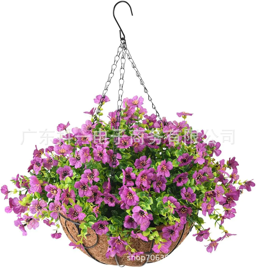 Violet Decor Hanging Basket for Spring Gardening
