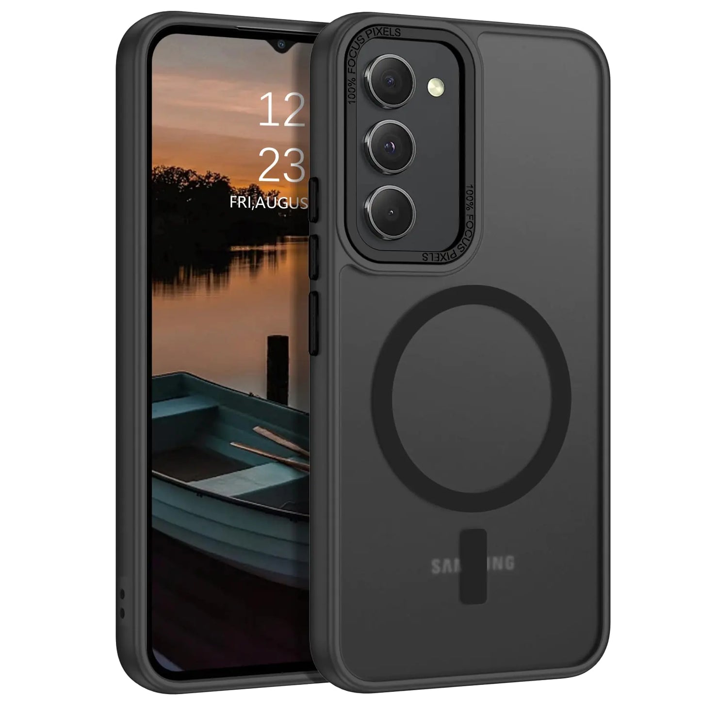 GUAGUA for Samsung Galaxy A03s Case Compatible with MagSafe Samsung A03s Case Magnetic Slim Translucent Matte Skin Feeling Shockproof Protective Anti-Scratch Case for Samsung Galaxy A03s 6.5 Black