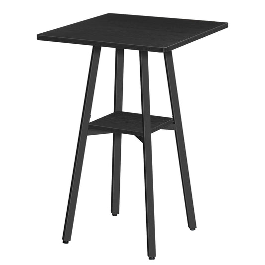HOOBRO Bar Table 2-Tier High Top Pub Table Counter Height Table with Storage Small Kitchen Dining Table 36.6" High Bar Table for Living Room Party Easy to Assemble Black BB51BT01